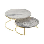 Set of 2 White Marble Cake Stands