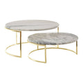Set of 2 White Marble Cake Stands