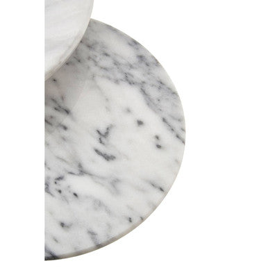 Set of 2 White Marble Cake Stands