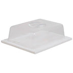 White Marble Cheese Board with Clear Lid