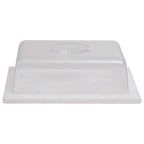 White Marble Cheese Board with Clear Lid
