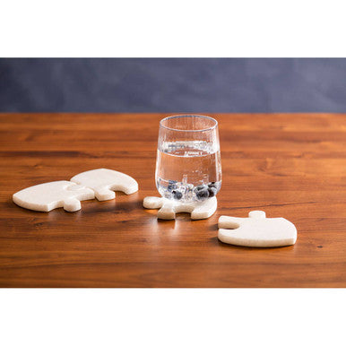 Set of 4 Marble Jigsaw Coasters