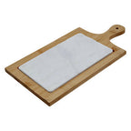 White Marble and Bamboo Cheese Board