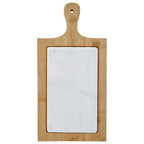 White Marble and Bamboo Cheese Board