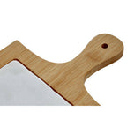White Marble and Bamboo Cheese Board