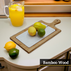 White Marble and Bamboo Cheese Board