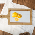 White Marble and Bamboo Cheese Board
