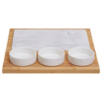 5 Piece White Marble and Ceramic Serving Board
