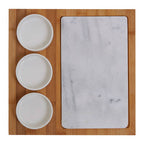 5 Piece White Marble and Ceramic Serving Board