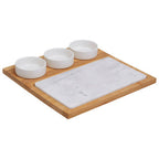 5 Piece White Marble and Ceramic Serving Board