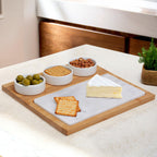 5 Piece White Marble and Ceramic Serving Board