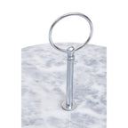 Grey Marble Cake Stand with Silver Handle