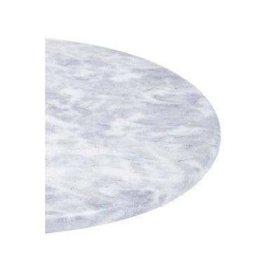 Grey Marble Cake Stand with Silver Handle