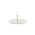 Grey Marble Cake Stand with Gold Handle