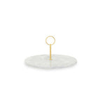 Grey Marble Cake Stand with Gold Handle