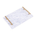 Grey Marble Serving Board with Gold Handles