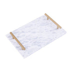 Grey Marble Serving Board with Gold Handles