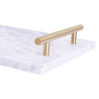 Grey Marble Serving Board with Gold Handles