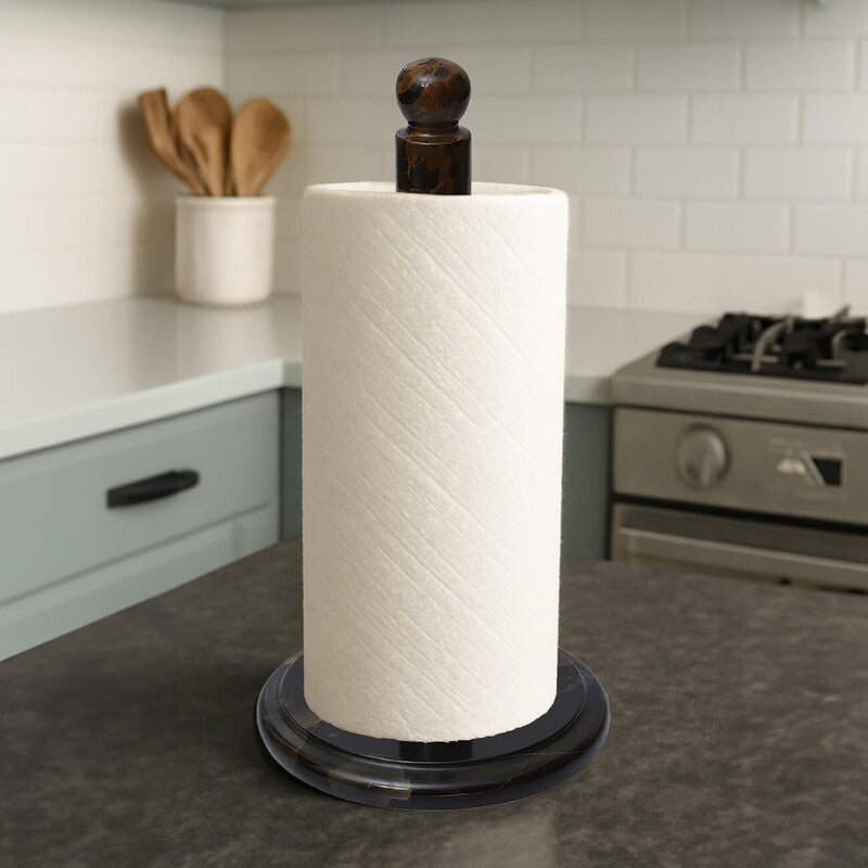 Black and Gold Marble Kitchen Roll Holder