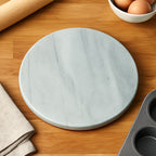 White Marble Round Chopping and Serving Board