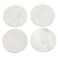 Set of 4 White Marble Round Coasters