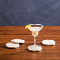 Set of 4 White Marble Round Coasters