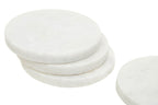 Set of 4 White Marble Round Coasters