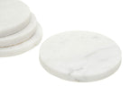 Set of 4 White Marble Round Coasters