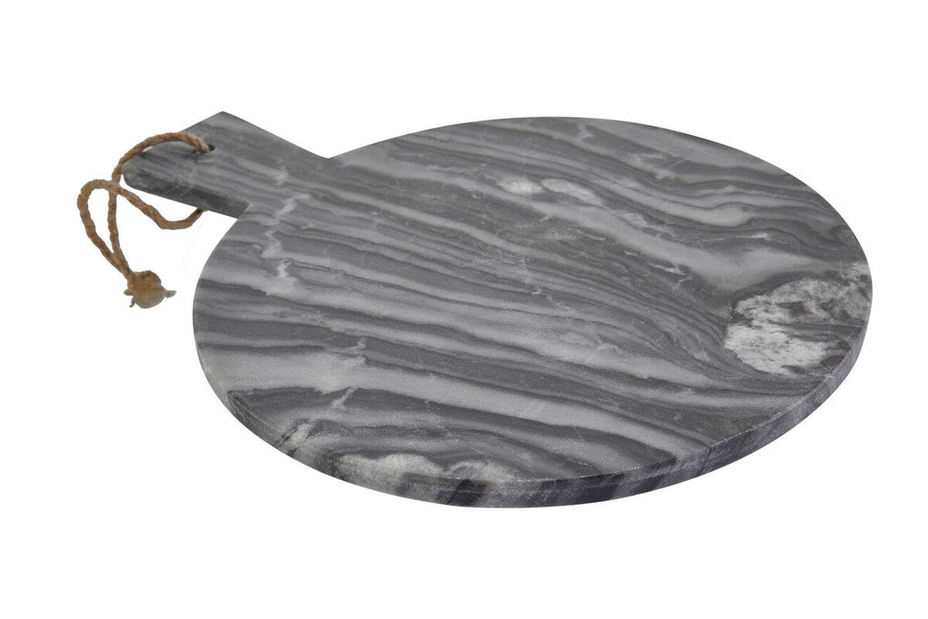 Grey Marble Round Paddle Serving Board