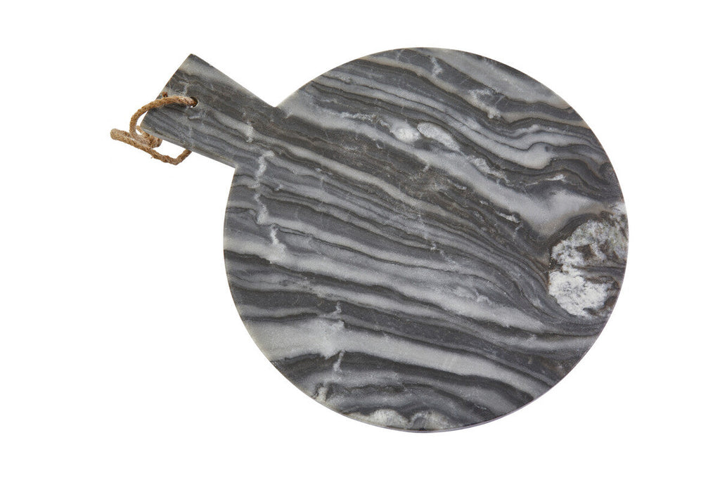 Grey Marble Round Paddle Serving Board