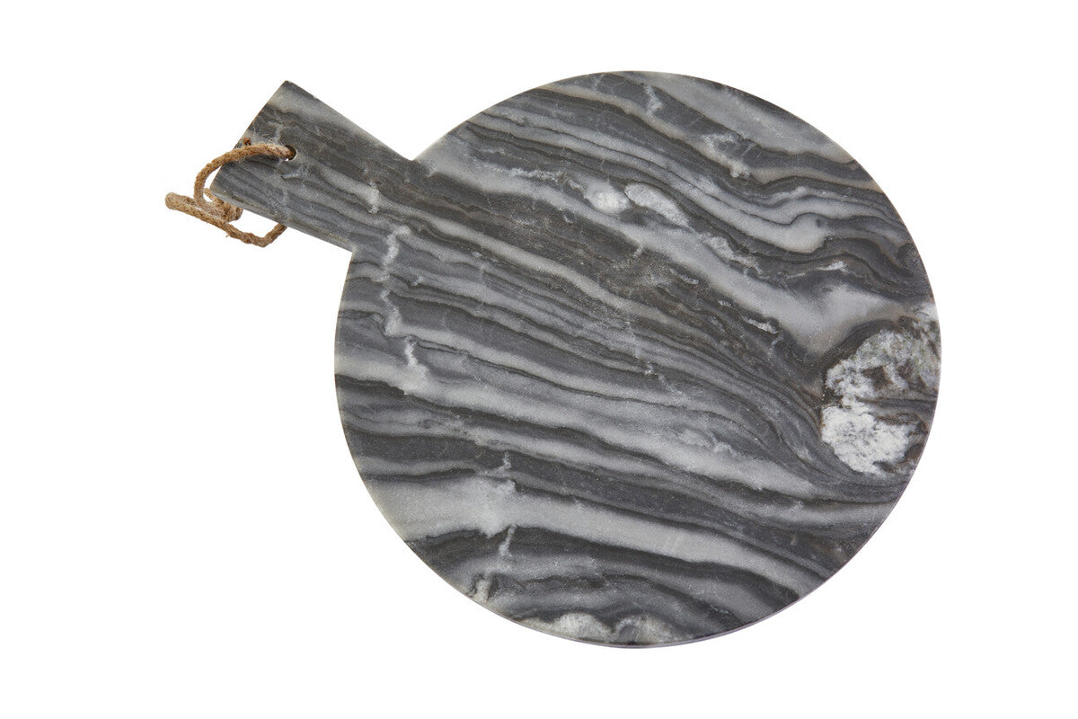 Grey Marble Round Paddle Serving Board