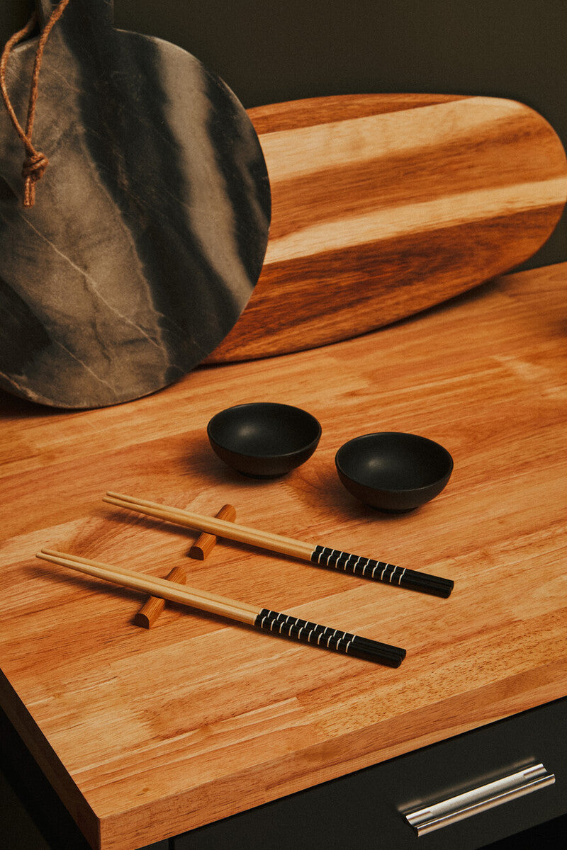 Grey Marble Round Paddle Serving Board