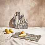 Grey Marble Round Paddle Serving Board