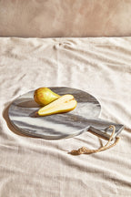 Grey Marble Round Paddle Serving Board