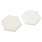 Set of 4 White Marble Hexagonal Coasters