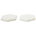 Set of 4 White Marble Hexagonal Coasters