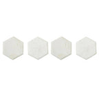 Set of 4 White Marble Hexagonal Coasters