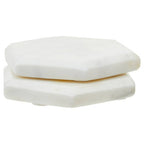 Set of 4 White Marble Hexagonal Coasters