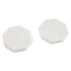 Set of 4 White Marble Octagonal Coasters
