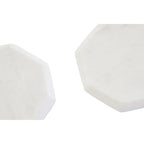 Set of 4 White Marble Octagonal Coasters