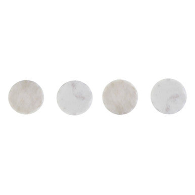 Set of Four White Marble Rustic Edge Coasters