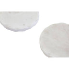 Set of Four White Marble Rustic Edge Coasters