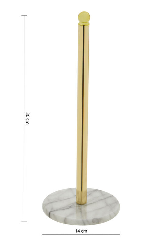 Gold Kitchen Roll Holder with Marble Base