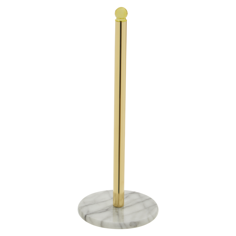 Gold Kitchen Roll Holder with Marble Base