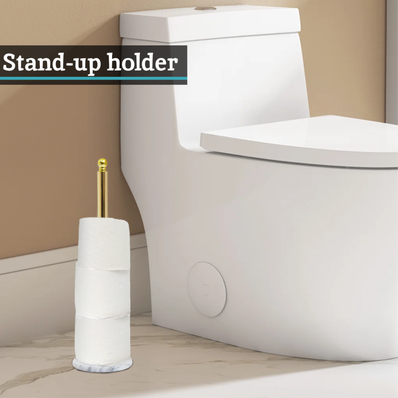 Gold Kitchen Roll Holder with Marble Base