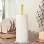Gold Kitchen Roll Holder with Marble Base