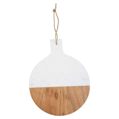 Large Marble and Acacia Wood Paddle Board