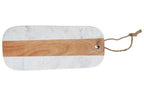 Oblong White Marble and Acacia Wood Board