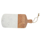 Rectangular Marble and Acacia Wood Paddle Board
