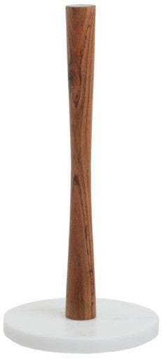 Acacia Wood and Marble Kitchen Roll Holder